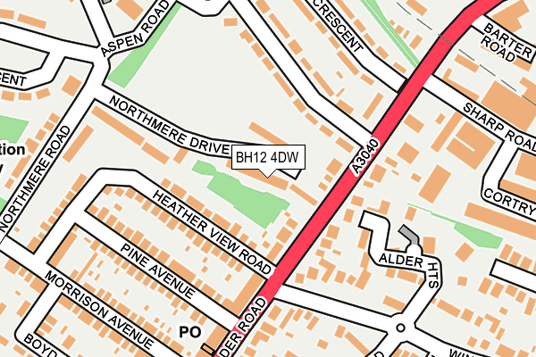 BH12 4DW map - OS OpenMap – Local (Ordnance Survey)