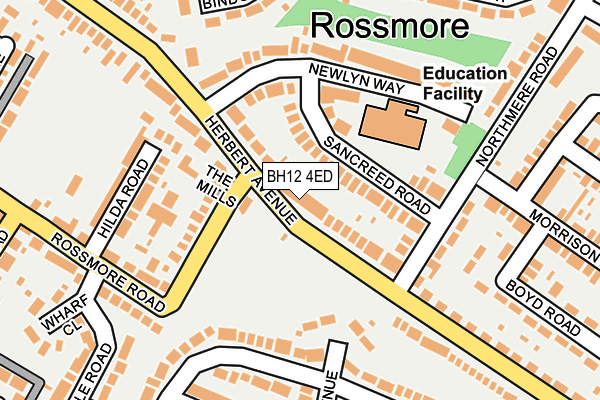 BH12 4ED map - OS OpenMap – Local (Ordnance Survey)