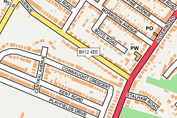 BH12 4EE map - OS OpenMap – Local (Ordnance Survey)