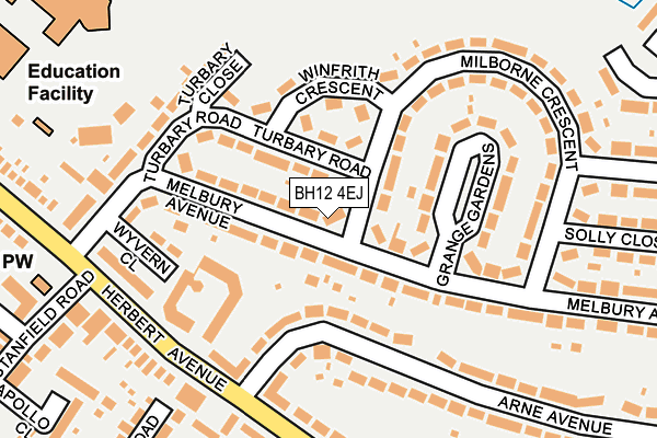 BH12 4EJ map - OS OpenMap – Local (Ordnance Survey)