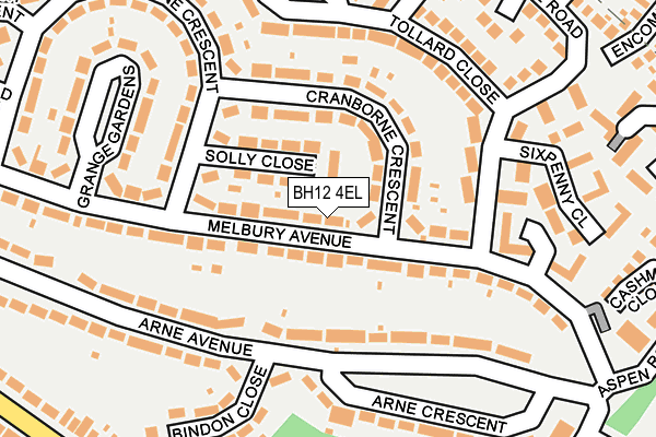 BH12 4EL map - OS OpenMap – Local (Ordnance Survey)