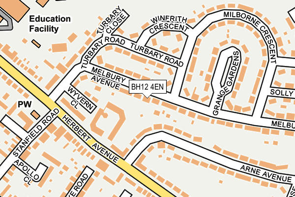 BH12 4EN map - OS OpenMap – Local (Ordnance Survey)