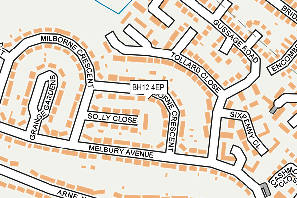 BH12 4EP map - OS OpenMap – Local (Ordnance Survey)