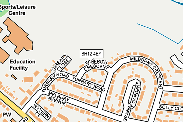 BH12 4EY map - OS OpenMap – Local (Ordnance Survey)