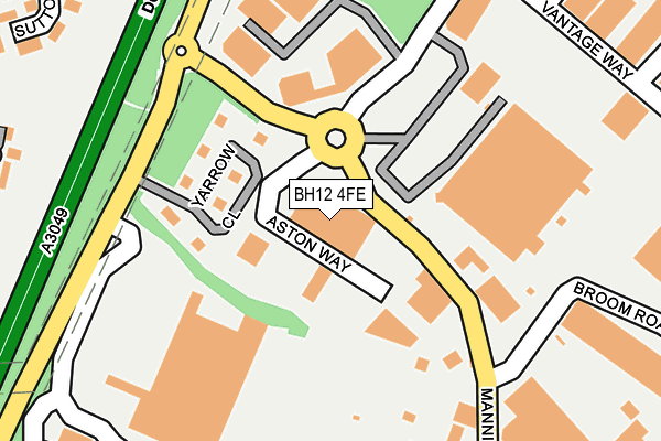BH12 4FE map - OS OpenMap – Local (Ordnance Survey)