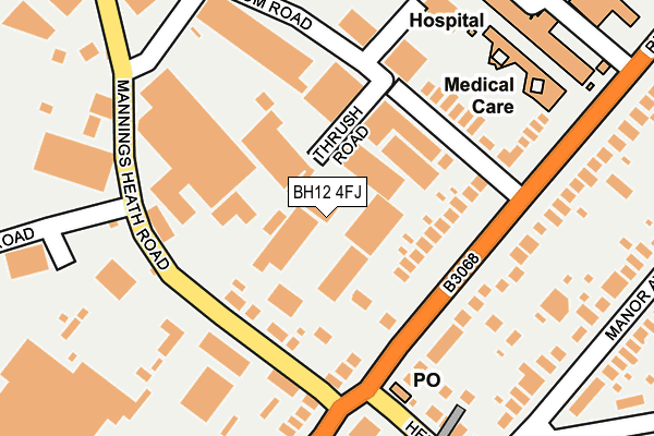 BH12 4FJ map - OS OpenMap – Local (Ordnance Survey)