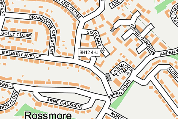 BH12 4HJ map - OS OpenMap – Local (Ordnance Survey)