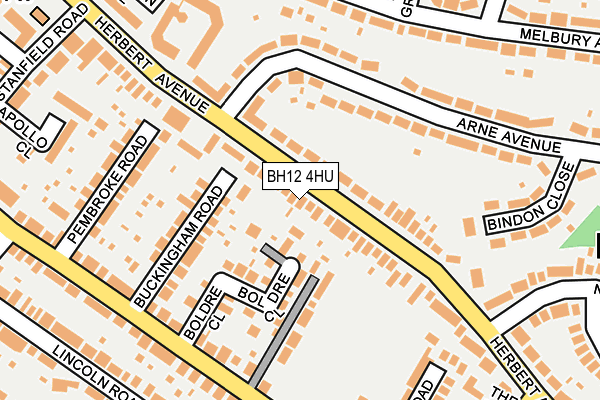 BH12 4HU map - OS OpenMap – Local (Ordnance Survey)