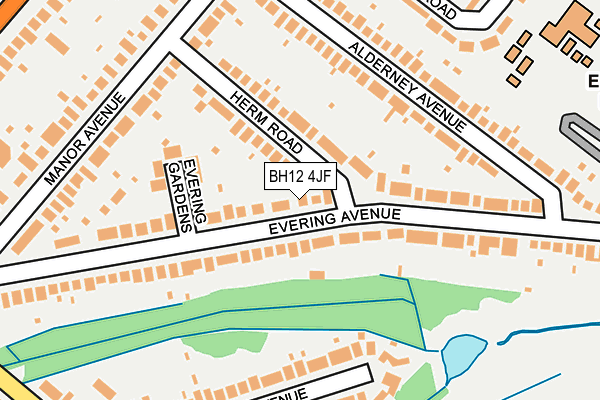 BH12 4JF map - OS OpenMap – Local (Ordnance Survey)