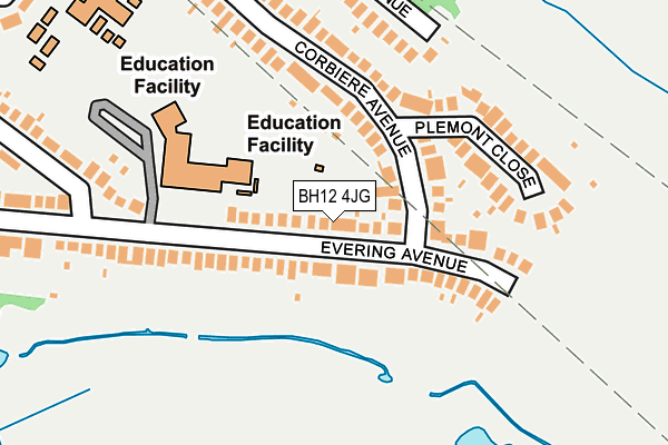 BH12 4JG map - OS OpenMap – Local (Ordnance Survey)