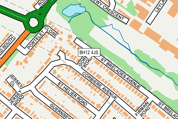 BH12 4JS map - OS OpenMap – Local (Ordnance Survey)