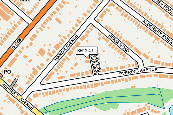 BH12 4JT map - OS OpenMap – Local (Ordnance Survey)