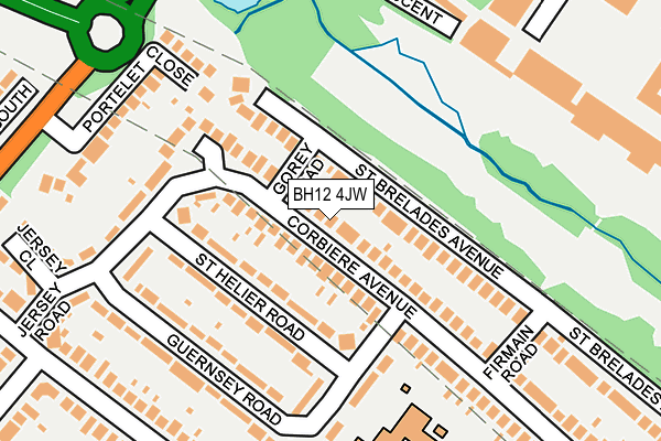 BH12 4JW map - OS OpenMap – Local (Ordnance Survey)