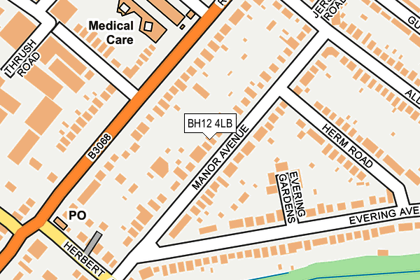 BH12 4LB map - OS OpenMap – Local (Ordnance Survey)
