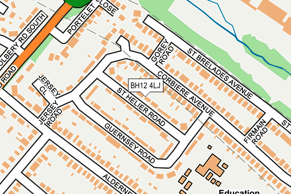 BH12 4LJ map - OS OpenMap – Local (Ordnance Survey)