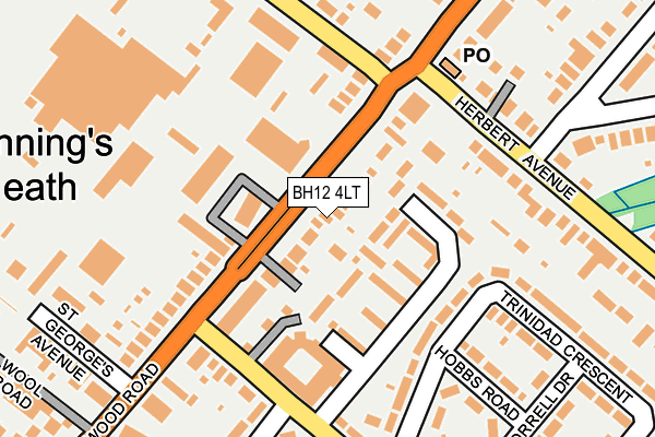 BH12 4LT map - OS OpenMap – Local (Ordnance Survey)