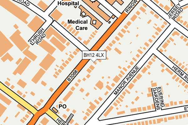 BH12 4LX map - OS OpenMap – Local (Ordnance Survey)