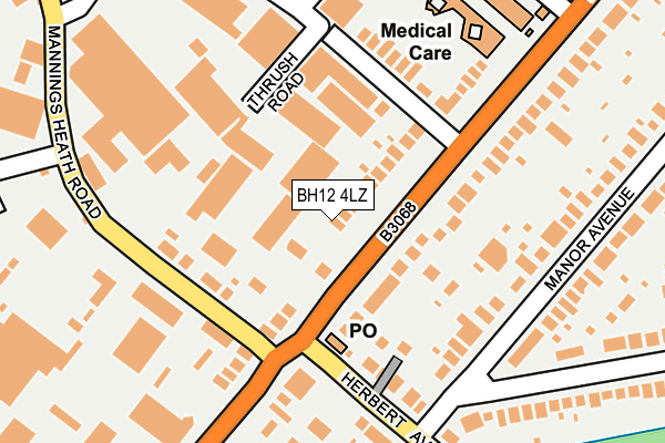 BH12 4LZ map - OS OpenMap – Local (Ordnance Survey)