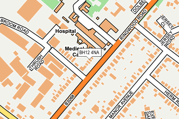 BH12 4NA map - OS OpenMap – Local (Ordnance Survey)