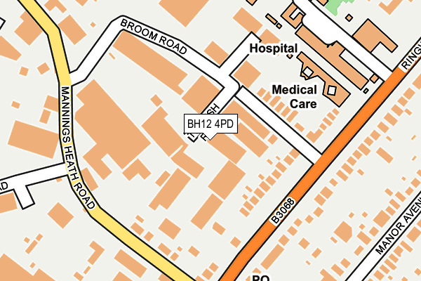 BH12 4PD map - OS OpenMap – Local (Ordnance Survey)