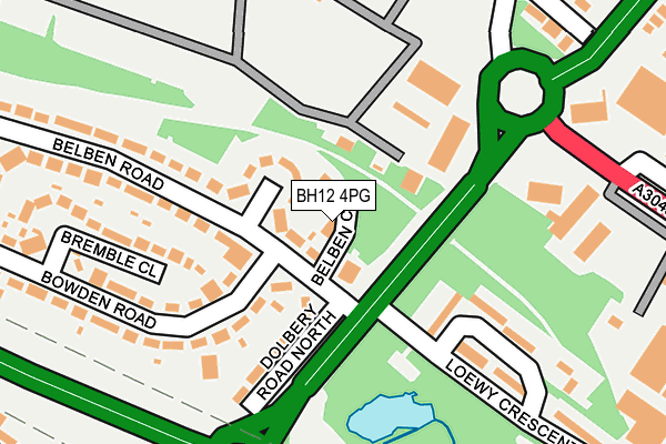 BH12 4PG map - OS OpenMap – Local (Ordnance Survey)