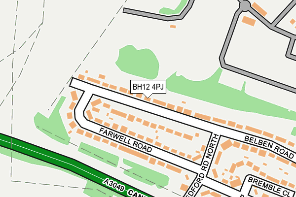 BH12 4PJ map - OS OpenMap – Local (Ordnance Survey)