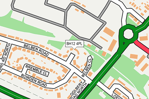 BH12 4PL map - OS OpenMap – Local (Ordnance Survey)