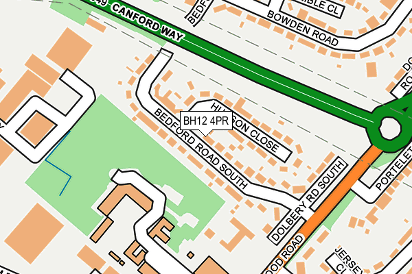 BH12 4PR map - OS OpenMap – Local (Ordnance Survey)