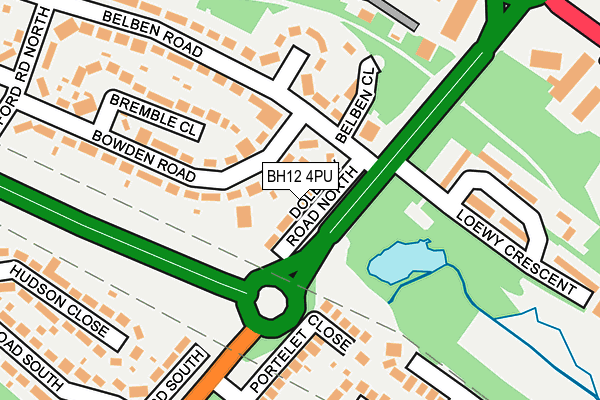 BH12 4PU map - OS OpenMap – Local (Ordnance Survey)