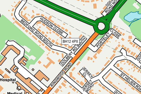 BH12 4PX map - OS OpenMap – Local (Ordnance Survey)
