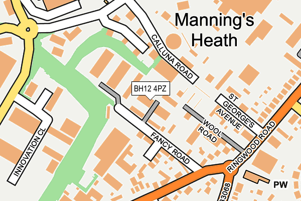 BH12 4PZ map - OS OpenMap – Local (Ordnance Survey)