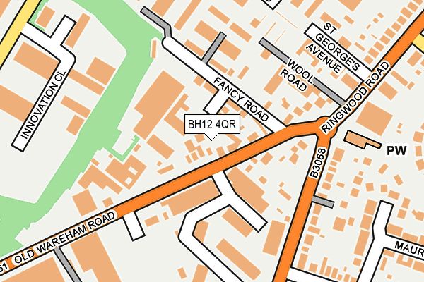 BH12 4QR map - OS OpenMap – Local (Ordnance Survey)