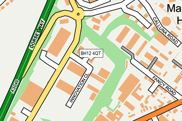 BH12 4QT map - OS OpenMap – Local (Ordnance Survey)