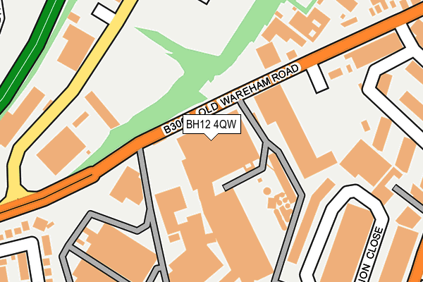 BH12 4QW map - OS OpenMap – Local (Ordnance Survey)