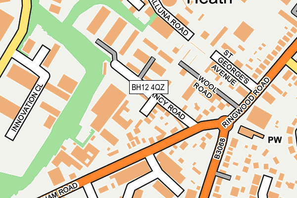 BH12 4QZ map - OS OpenMap – Local (Ordnance Survey)