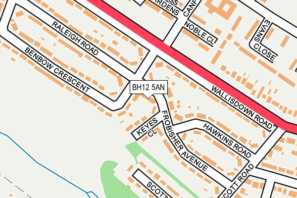 BH12 5AN map - OS OpenMap – Local (Ordnance Survey)