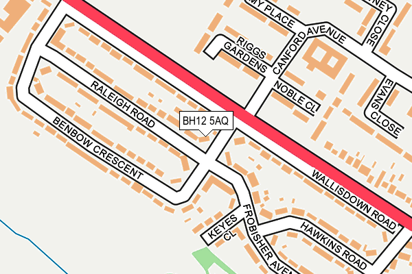 BH12 5AQ map - OS OpenMap – Local (Ordnance Survey)