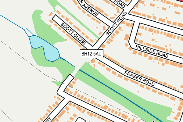 BH12 5AU map - OS OpenMap – Local (Ordnance Survey)