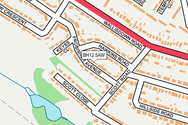 BH12 5AW map - OS OpenMap – Local (Ordnance Survey)