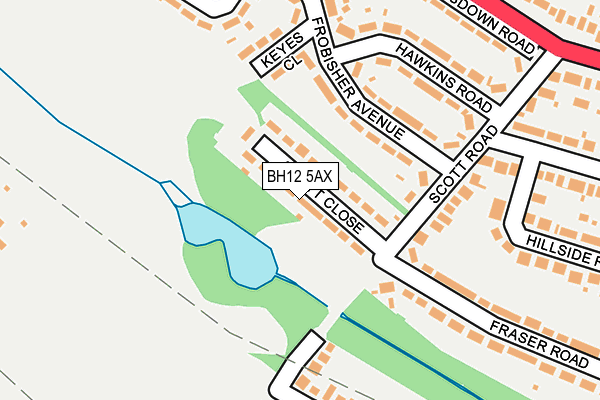 BH12 5AX map - OS OpenMap – Local (Ordnance Survey)