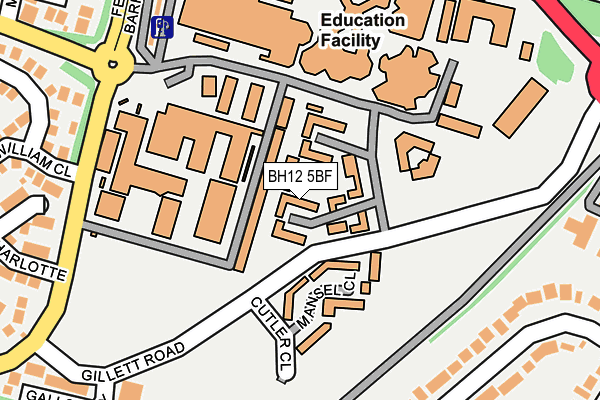 BH12 5BF map - OS OpenMap – Local (Ordnance Survey)