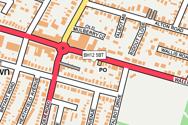 BH12 5BT map - OS OpenMap – Local (Ordnance Survey)