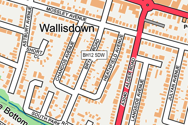 BH12 5DW map - OS OpenMap – Local (Ordnance Survey)