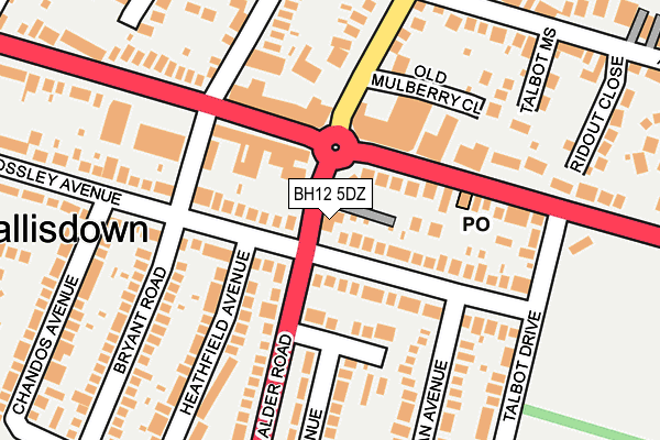 BH12 5DZ map - OS OpenMap – Local (Ordnance Survey)