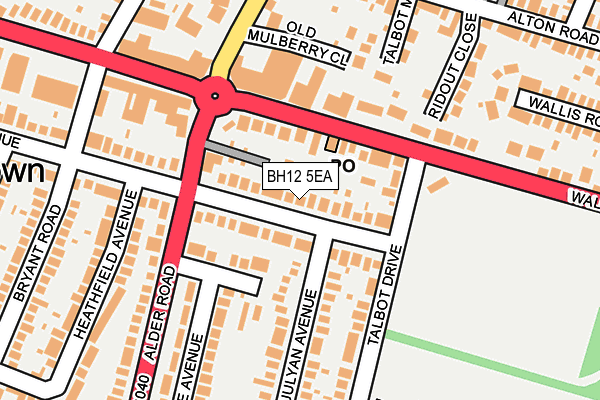 BH12 5EA map - OS OpenMap – Local (Ordnance Survey)