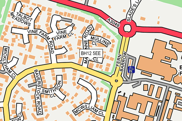 BH12 5EE map - OS OpenMap – Local (Ordnance Survey)