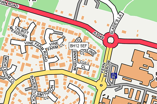 BH12 5EF map - OS OpenMap – Local (Ordnance Survey)