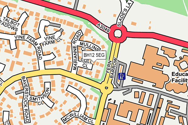BH12 5EG map - OS OpenMap – Local (Ordnance Survey)