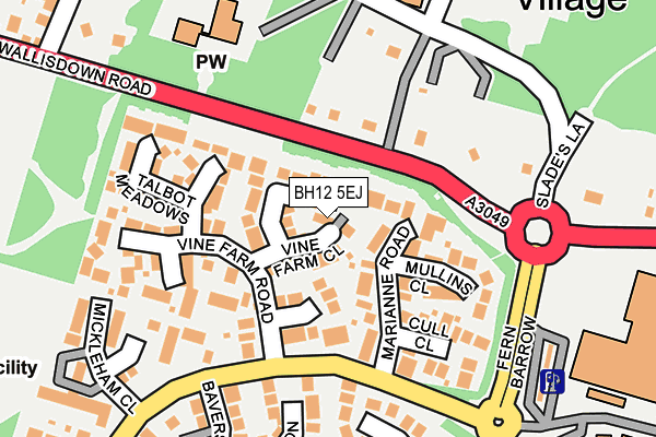 BH12 5EJ map - OS OpenMap – Local (Ordnance Survey)