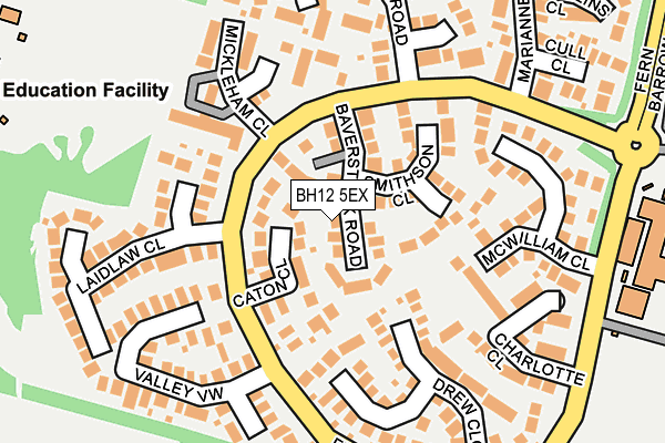 BH12 5EX map - OS OpenMap – Local (Ordnance Survey)